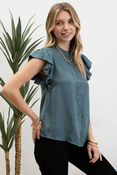Ainsley Ruffle Button Up Blouse