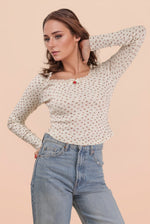 Bow and Bear Printed Knit Top