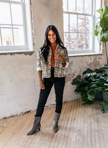 Brownstone Leopard Denim Jacket