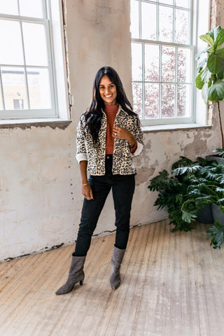 Brownstone Leopard Denim Jacket