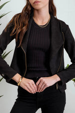 Camille Faux Suede Moto Jacket