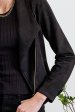 Camille Faux Suede Moto Jacket