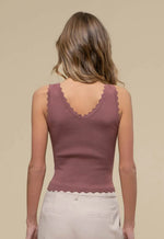 Adelle Scalloped Edge Knit Tank