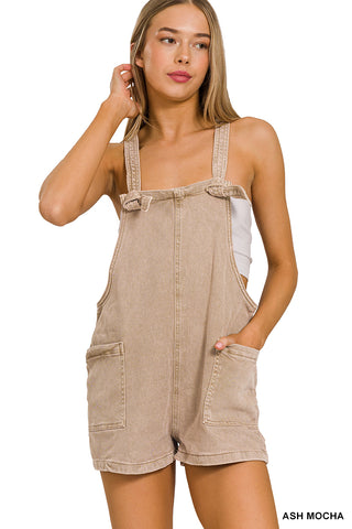 Offline Washed Knot Overall Shorts