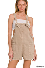 Offline Washed Knot Overall Shorts