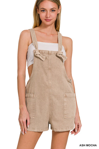Offline Washed Knot Overall Shorts