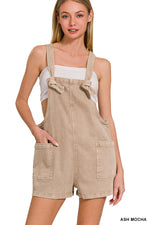 Offline Washed Knot Overall Shorts