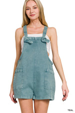 Offline Washed Knot Overall Shorts