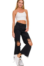 River Distressed Flare Cropped Pant
