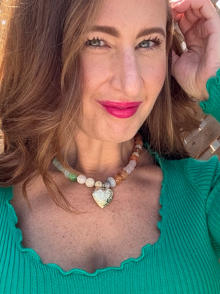 Heartland Locket Beaded Necklace