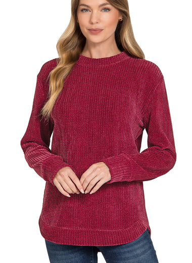 Sweet Like Honey Chenille Sweater Long Sleeve