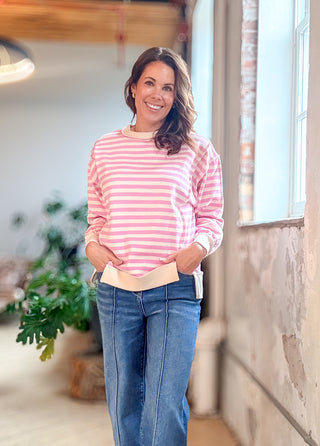 Sunday Drift Striped Fleece Sweatshirt