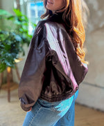 Marigold Faux Leather Bomber
