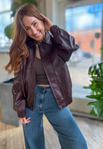 Marigold Faux Leather Bomber