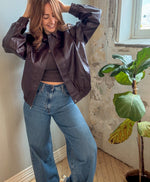 Marigold Faux Leather Bomber