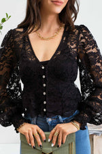 Laurel Lace Botton Top