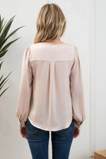 Luna Satin Button Top