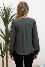 Luna Satin Button Top