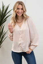Luna Satin Button Top