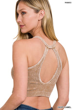 Luxe Button Ribbed Crop