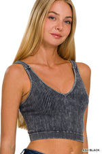 Fierce Luxe Washed Ribbed Tank