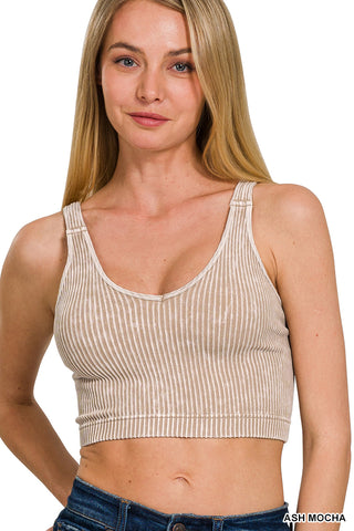 Fierce Luxe Washed Ribbed Tank
