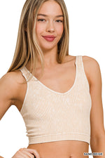 Fierce Luxe Washed Ribbed Tank