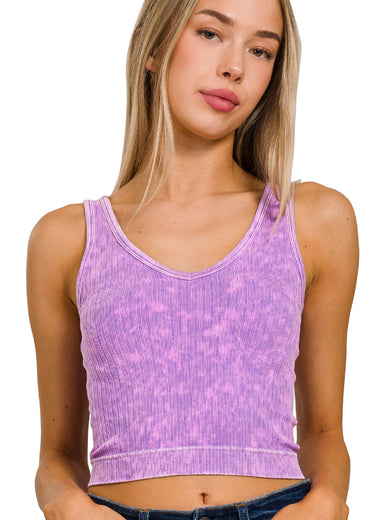 Two-Way Soft-Luxe Ribbed Crop Tank