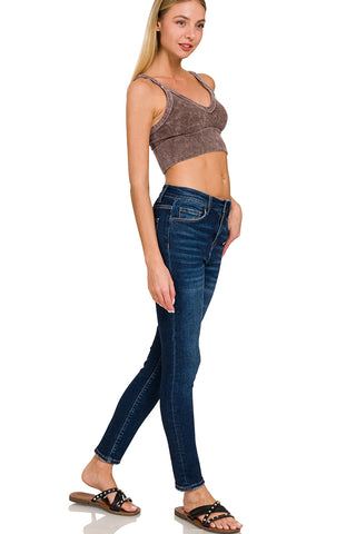 Fierce Luxe Ribbed Washed Cropped Cami