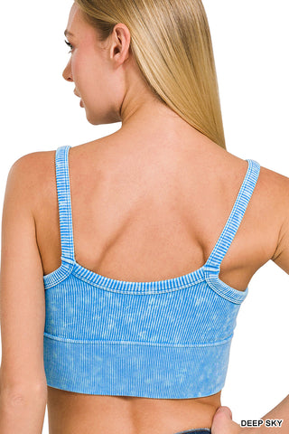 Fierce Luxe Ribbed Washed Cropped Cami