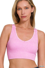 Fierce Luxe Ribbed Washed Padded Cropped Cami