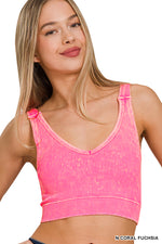 Fierce Luxe Ribbed Washed Padded Cropped Cami