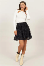 No Filter Needed Lace Zippered Skirt