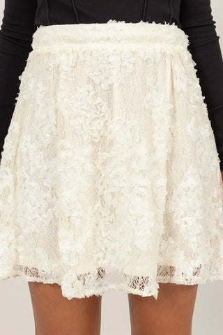 No Filter Needed Lace Zippered Skirt