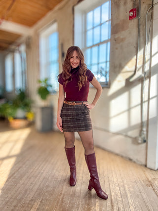 Vienna Brushed Plaid Skirt