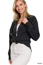 Dray Gauze Button Down Raw Edge Shirt