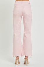 Risen High-Rise Straight Pink Jeans