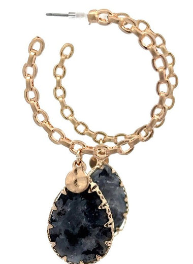 Soul Search Stone Hoop Earring