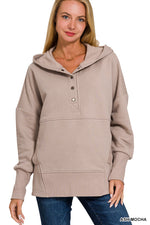 Mountain Side Half Button Hoodie