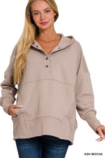 Mountain Side Half Button Hoodie