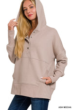 Mountain Side Half Button Hoodie
