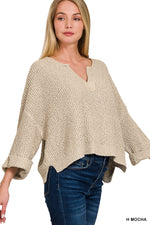 Voyage Split Neck Knit Sweater