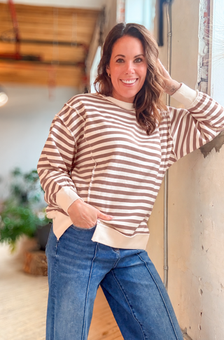 Sunday Drift Striped Fleece Sweatshirt