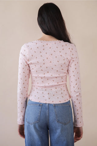 Bow and Bear Printed Knit Top