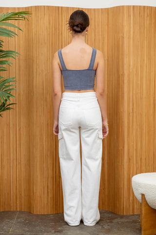 Washed Away High Neck Crop