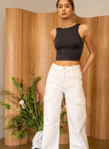 Washed Away High Neck Crop