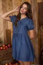 Indigo Bloom Mini Dress