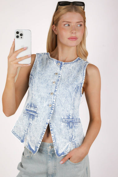 The Edge Acid Wash Vest