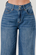 Lifestyle High Rise Double Button Wide Jeans