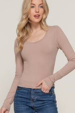 Bo Lace Trim Rib Knit Top